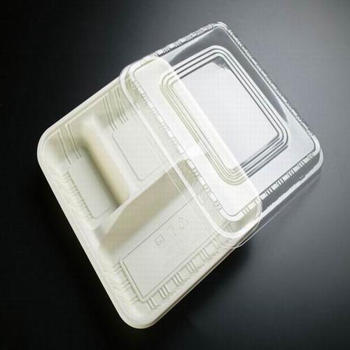 热销一次性塑料三格透明盖餐盒 可微波打包盒
